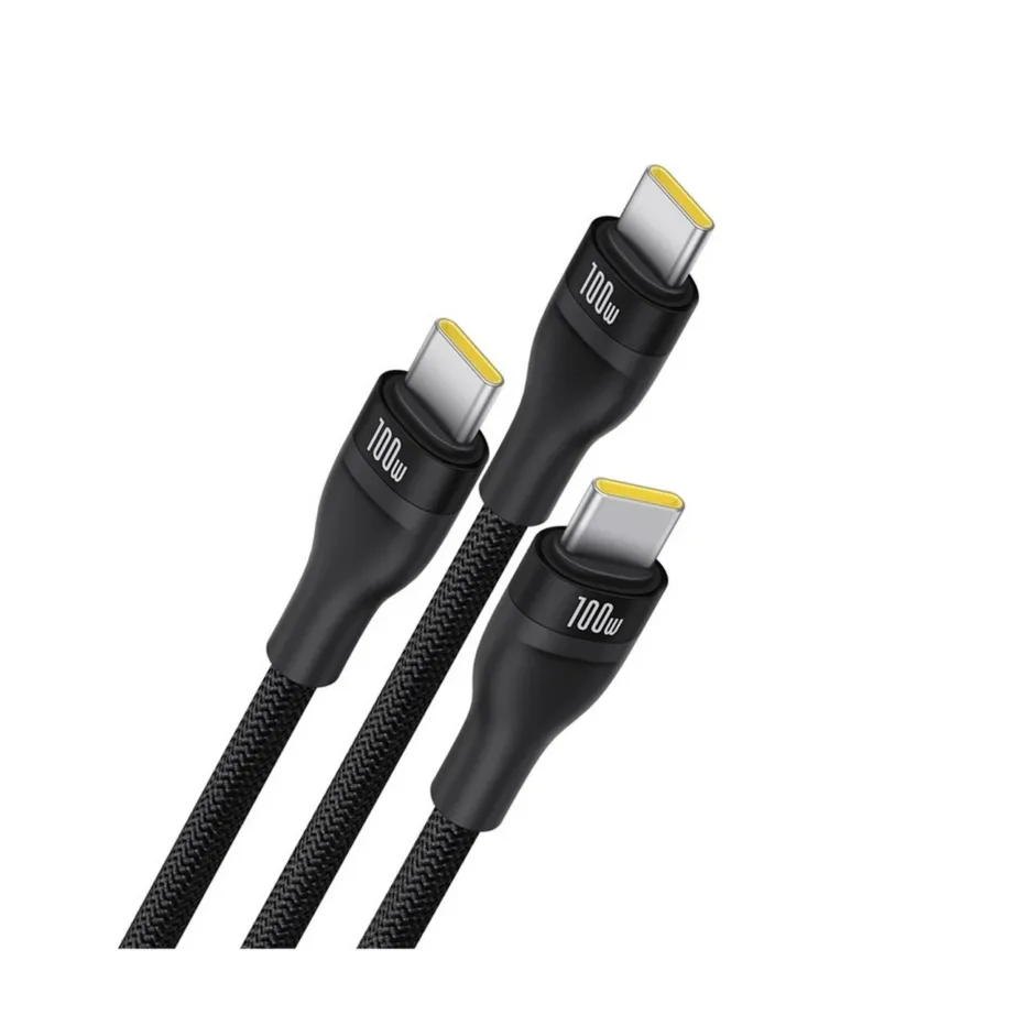 Baseus Flash Series P10377503111-00 1,5 m 3xUSB-C 100W nailonist kiirlaadimiskaabel must – 2