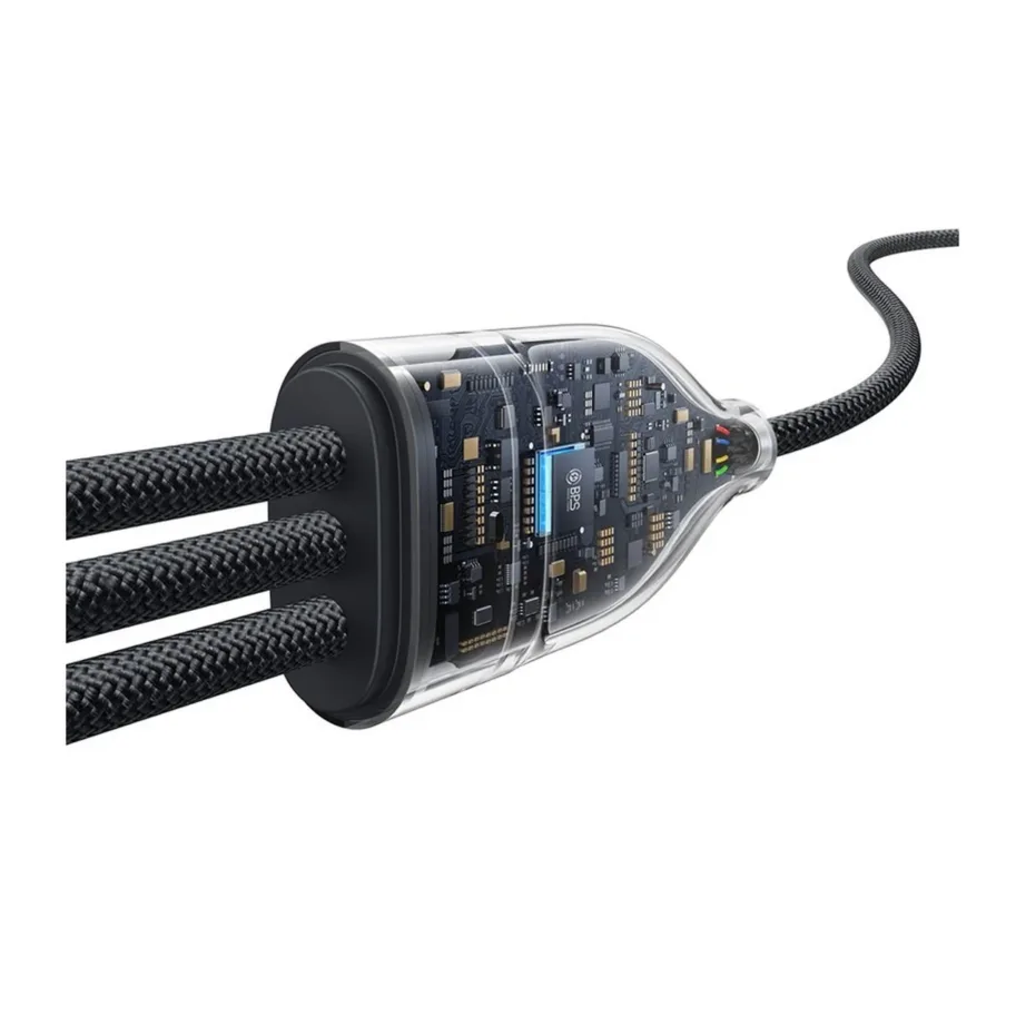 Baseus Flash Series P10377503111-00 1,5 m 3xUSB-C 100W nailonist kiirlaadimiskaabel must – 5