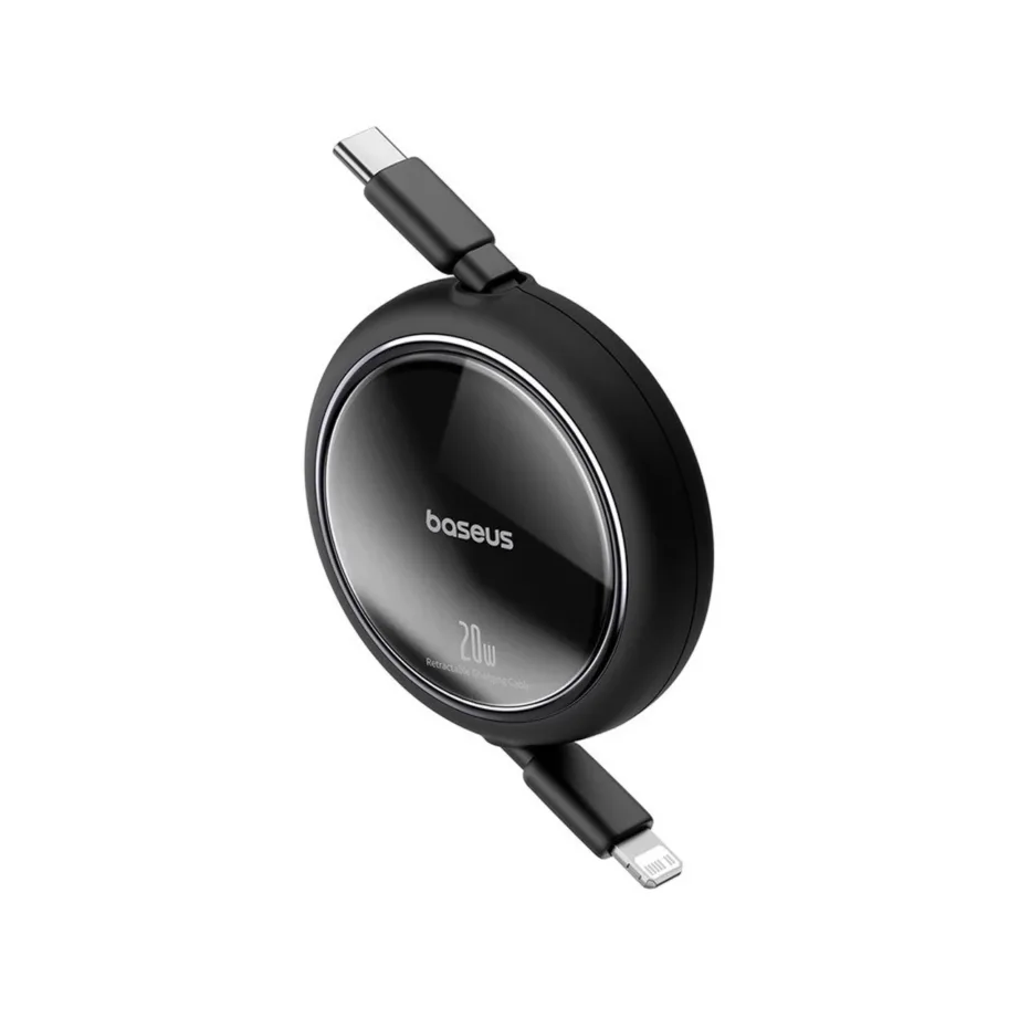 Baseus Free2Pull P10364501111-00 1 m must, 20 W USB-C–Lightning teleskoopkaabel kiirlaadimise ja andmeedastuse jaoks – 6