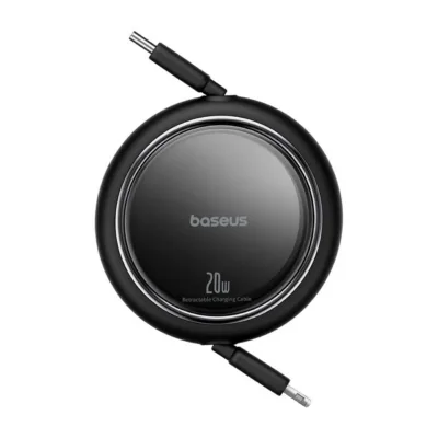 Baseus Free2Pull P10364501111-00 1 m must, 20 W USB-C–Lightning teleskoopkaabel kiirlaadimise ja andmeedastuse jaoks