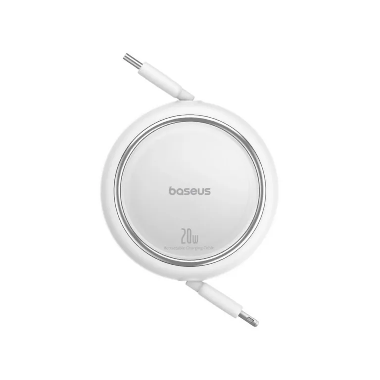 Baseus Free2Pull P10364501211-00 1 m valge USB-C–Lightning 20W tõmmatav kiirlaadimiskaabel Apple'i seadmetele