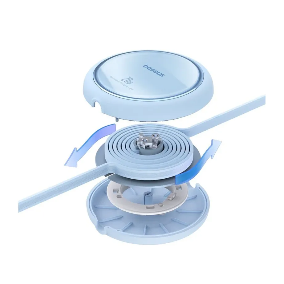 Baseus Free2Pull P10364501311-00 1 m sinine USB-C–Lightning 20 W kiirlaadimisega tagasitõmmatav kaabel Apple’i seadmetele – 4