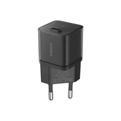 Baseus GaN5S P10162503113-00 20W USB-C kiirelaadija, must, kompaktne seinamudel universaalsetele seadmetele
