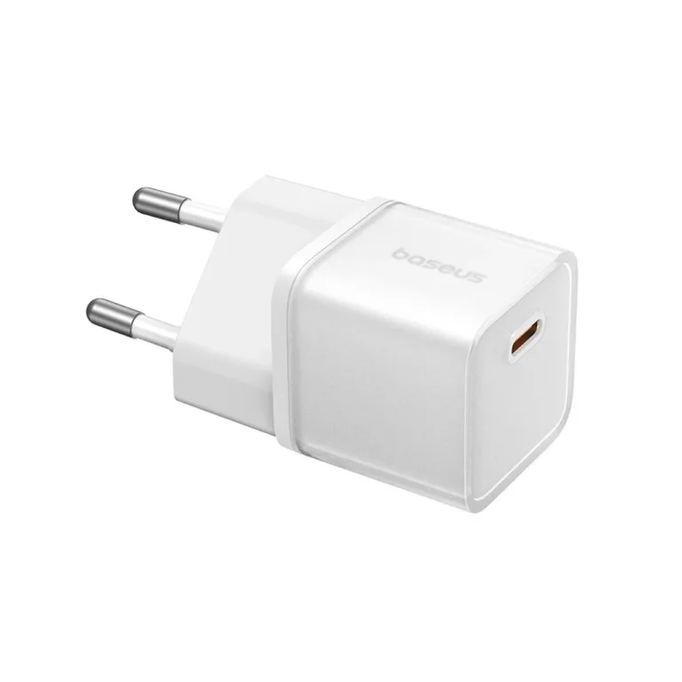 Baseus GaN5S P10162503213-00 20 W valge USB-C kiirlaadija, 31×31×48 mm, universaalne