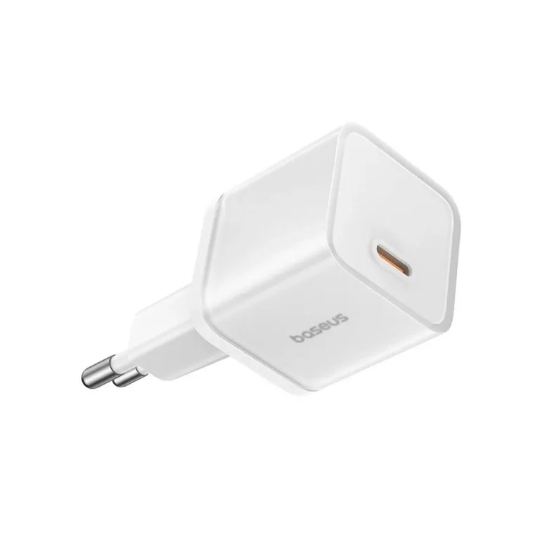 Baseus GaN5S P10162503213-00 20 W valge USB-C kiirlaadija, 31×31×48 mm, universaalne