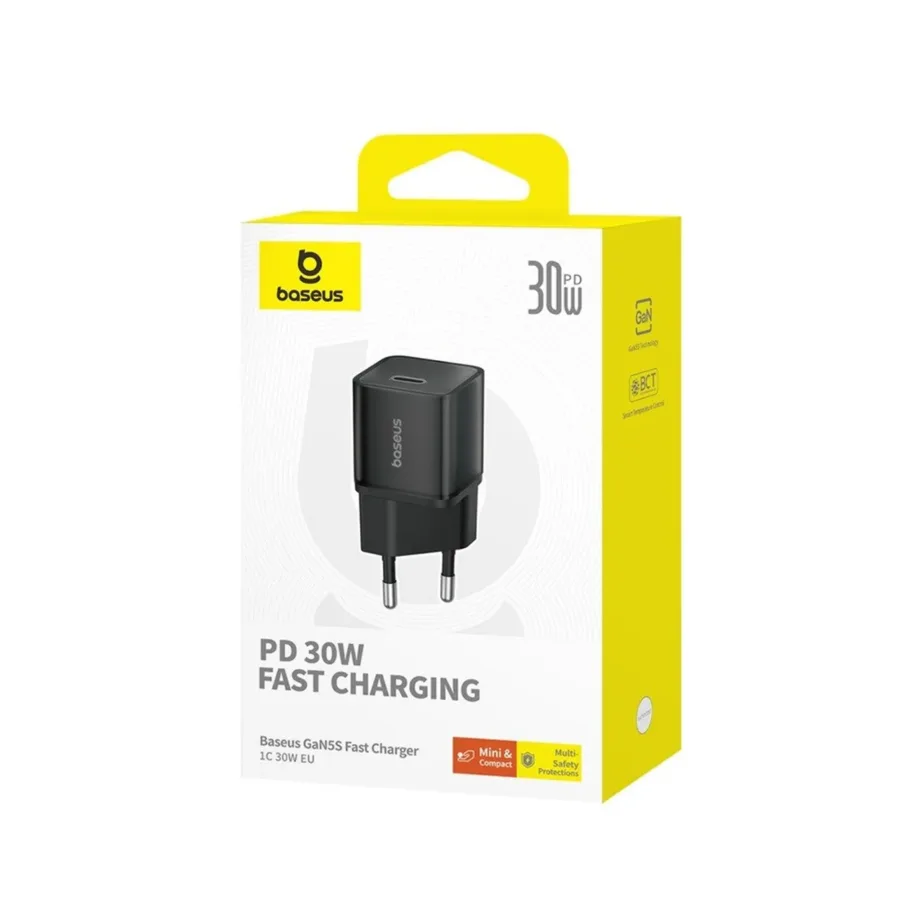 Baseus GAN5S P10162504113-00 30 W must USB-C GaN kiirlaadija universaalse PD-toega - 2
