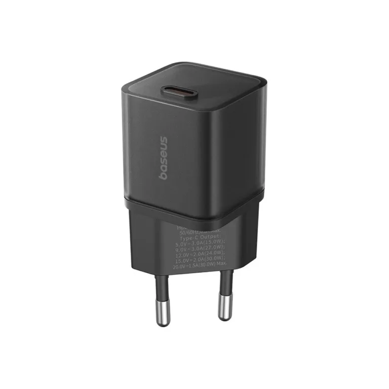 Baseus GAN5S P10162504113-00 30 W must USB-C GaN kiirlaadija universaalse PD-toega