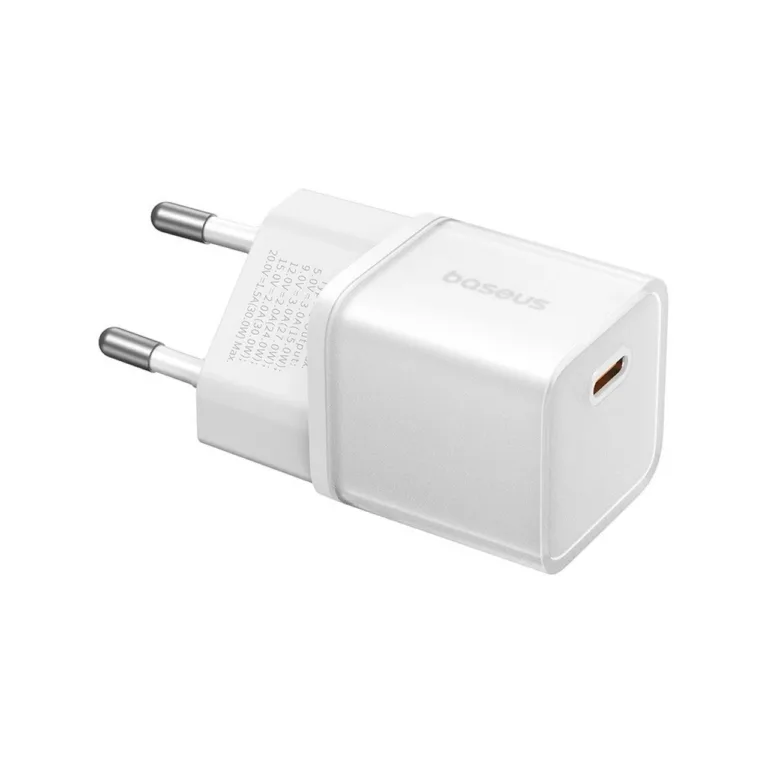Baseus GaN5S P10162504213-00 30W valge USB-C kiirlaadija Power Delivery, universaalne