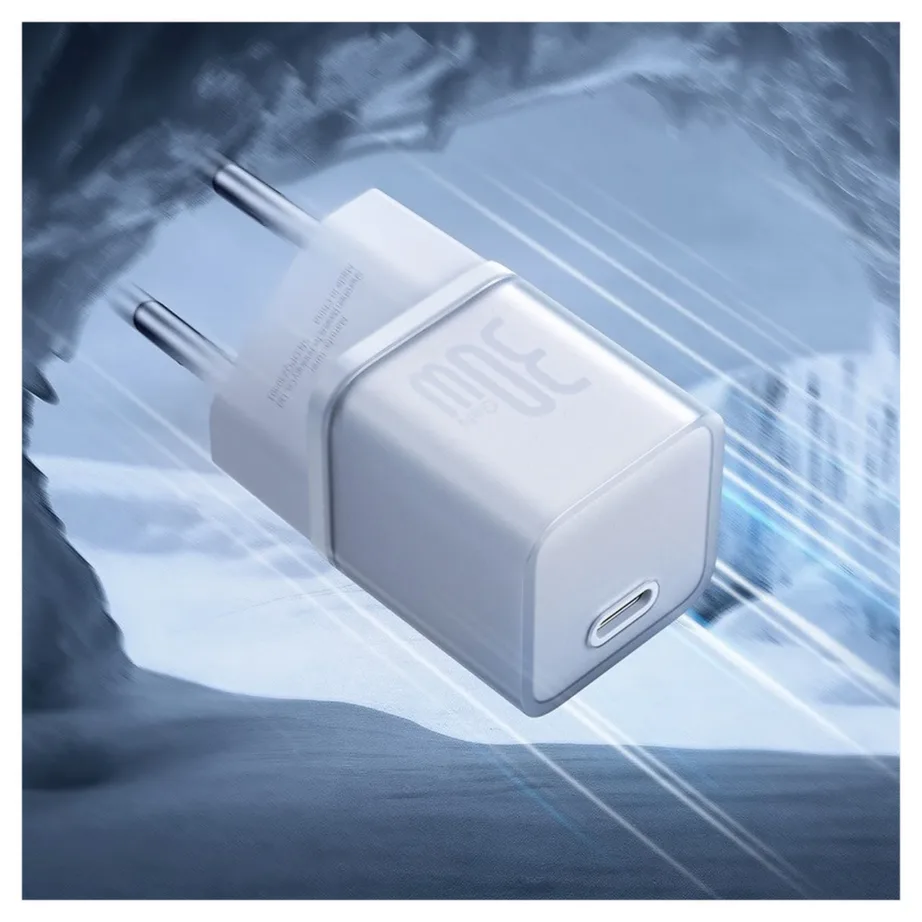 Baseus GaN5S P10162504213-00 30W valge USB-C kiirlaadija Power Delivery, universaalne - 8