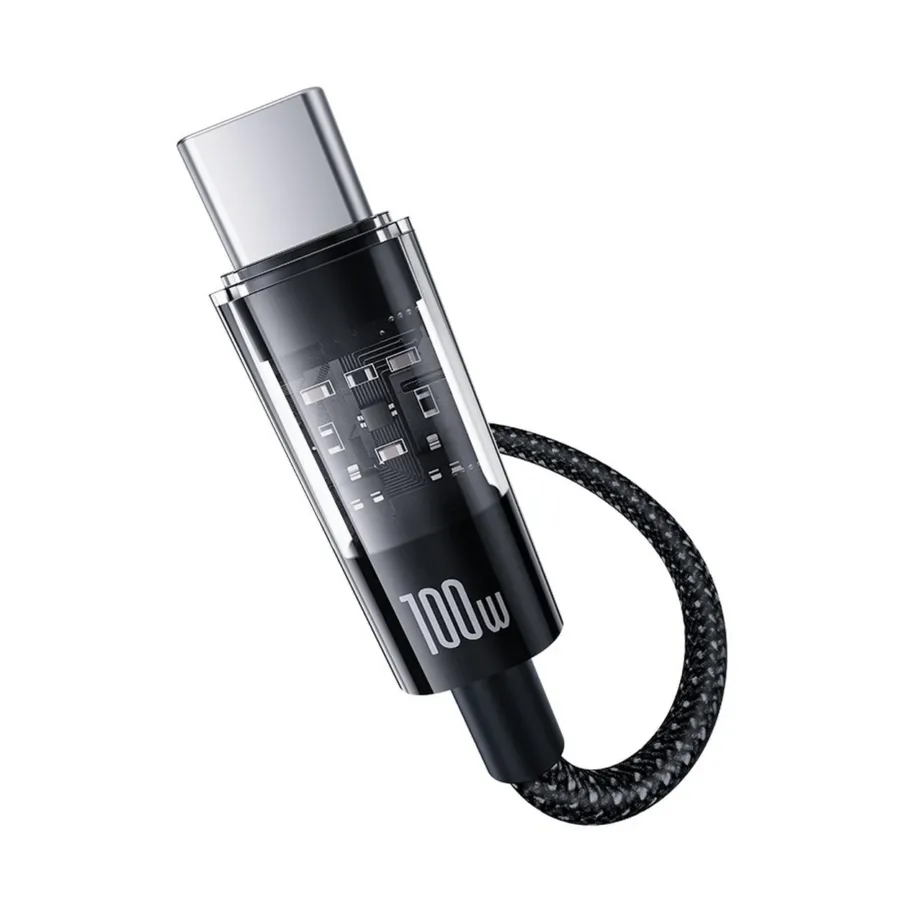Baseus Gem P10373000111-01 2 m 100W must USB-C kiirlaadimiskaabel nailonpunutisega - 3