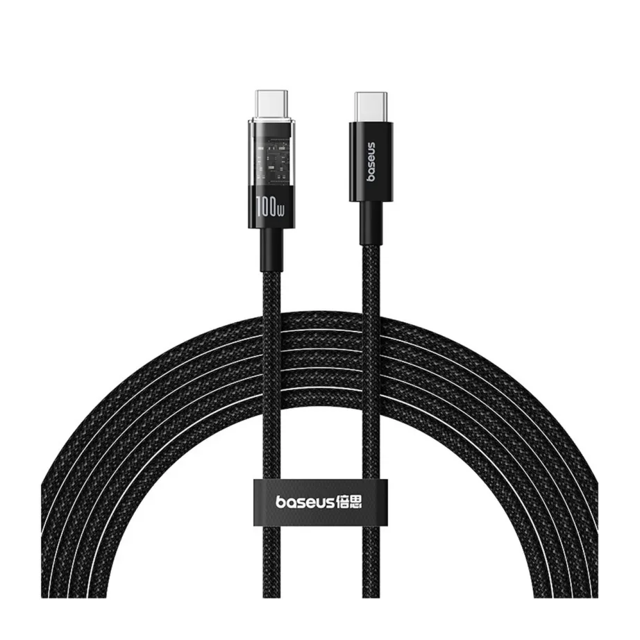 Baseus Gem P10373000111-01 2 m 100W must USB-C kiirlaadimiskaabel nailonpunutisega