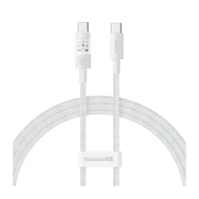 Baseus Gem P10373000211-00 1 m 100 W valge USB-C–USB-C kiirlaadimiskaabel nailonkattega