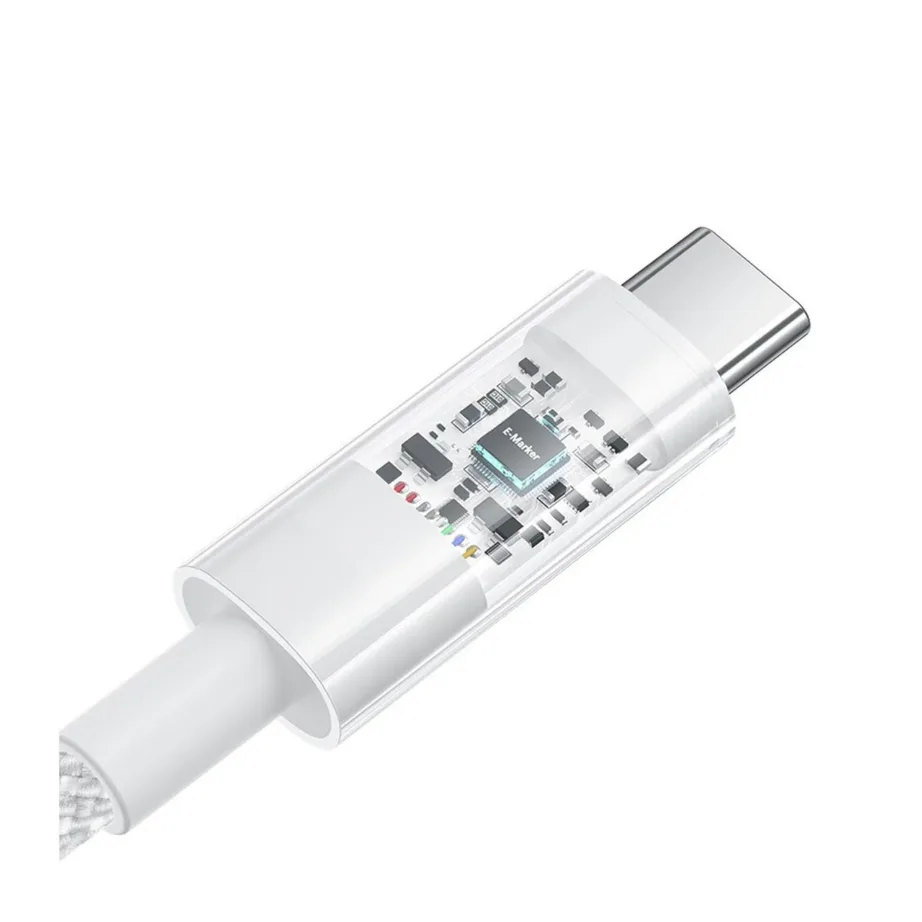Baseus Gem P10373000211-01 2 m 100 W valge USB-C kiirlaadimiskaabel nailonkattega – 4