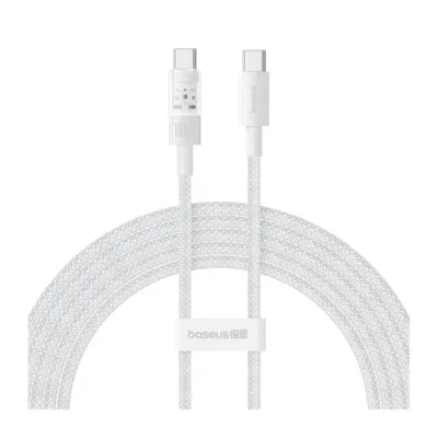 Baseus Gem P10373000211-01 2 m 100 W valge USB-C kiirlaadimiskaabel nailonkattega