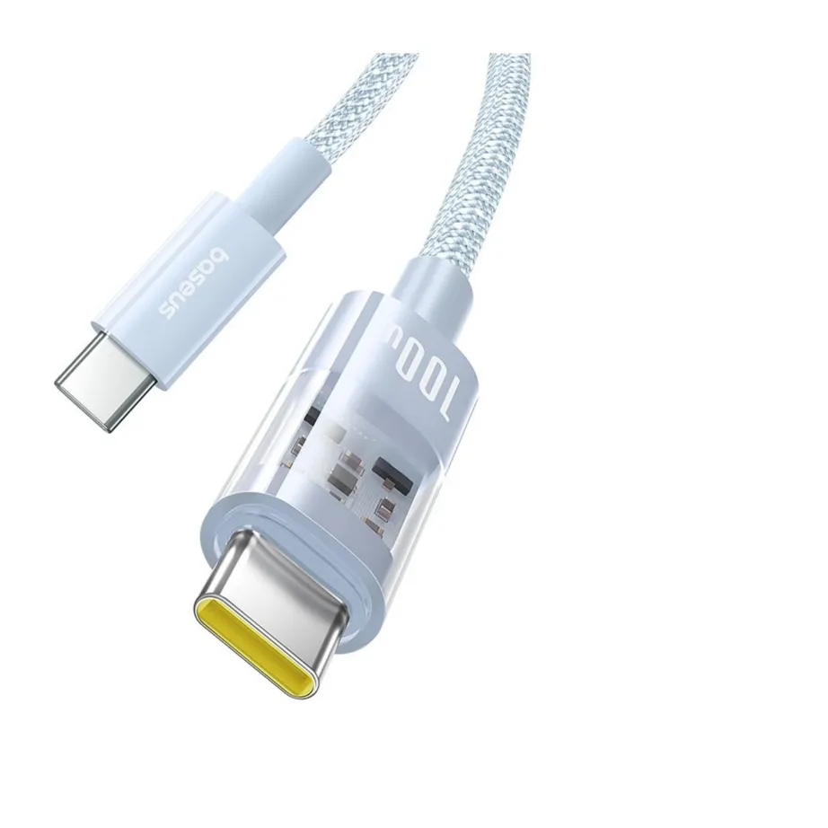 Baseus Gem P10373000311-01 2 m sinine 100 W USB-C–USB-C kiirlaadimiskaabel, nailon – 2