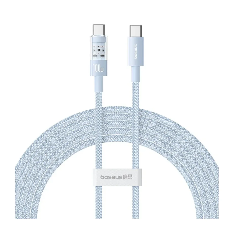 Baseus Gem P10373000311-01 2 m sinine 100 W USB-C–USB-C kiirlaadimiskaabel, nailon