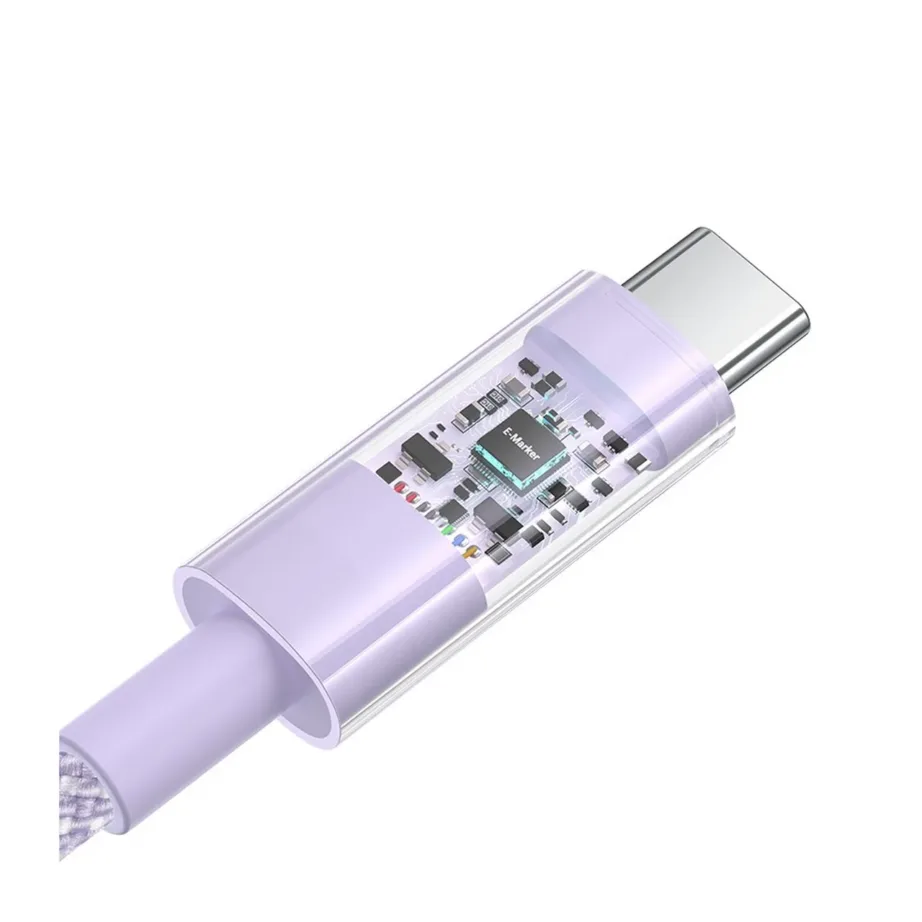 Baseus Gem P10373000511-01 2 m lilla USB-C–USB-C 100 W nailonist kiirlaadimiskaabel – 4