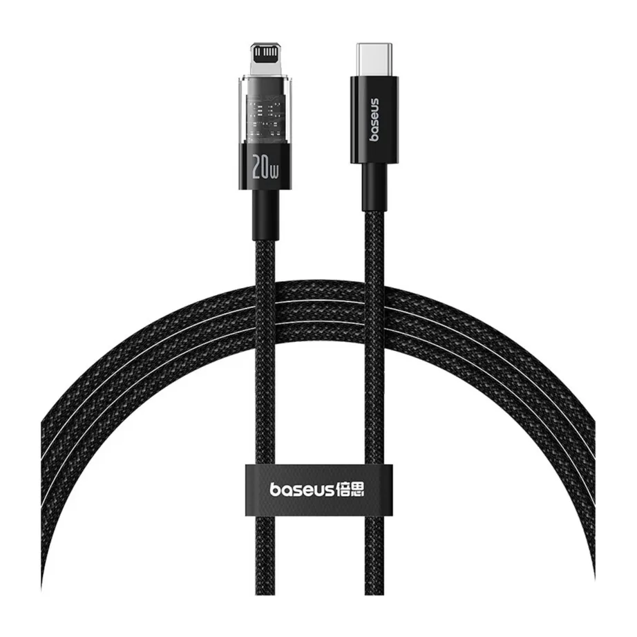 Baseus Gem P10373001111-00 1 m 20 W must nailonist USB-C – Lightning kiirlaadimiskaabel