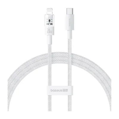 Baseus Gem P10373001211-00 1 m valge 20 W USB-C – Lightning nailonist kiirlaadimiskaabel