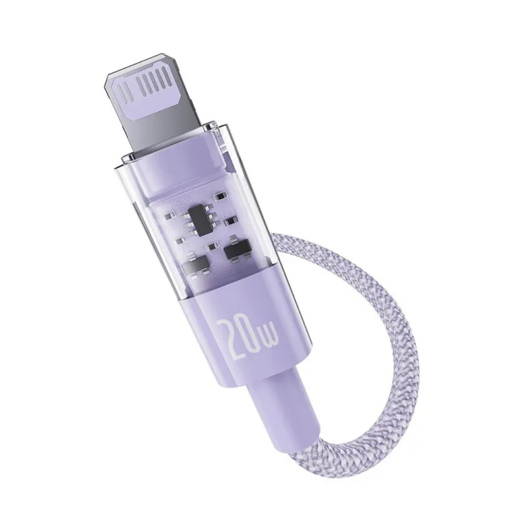 Baseus Gem P10373001511-00 1 m 20 W lilla USB-C–Lightning kiirlaadimiskaabel, nailon