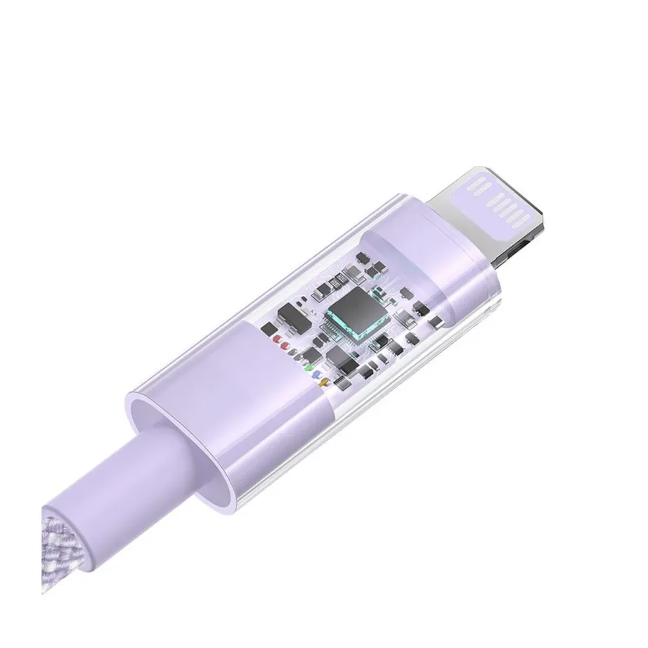 Baseus Gem P10373001511-00 1 m 20 W lilla USB-C–Lightning kiirlaadimiskaabel, nailon – 3