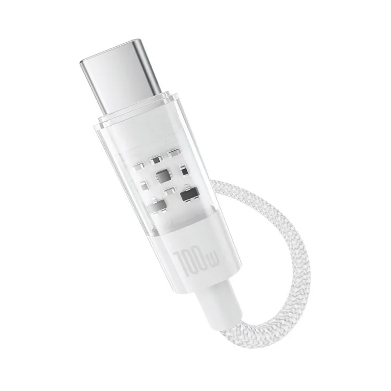 Baseus Gem P10373002211-00 1 m 100 W valge USB-A – USB-C kiirlaadimiskaabel nailonkattega