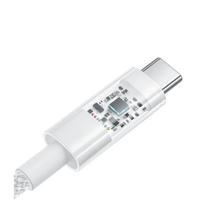 Baseus Gem P10373002211-01 2 m valge 100 W USB-A–USB-C kiirlaadimiskaabel nailonkattega - 3