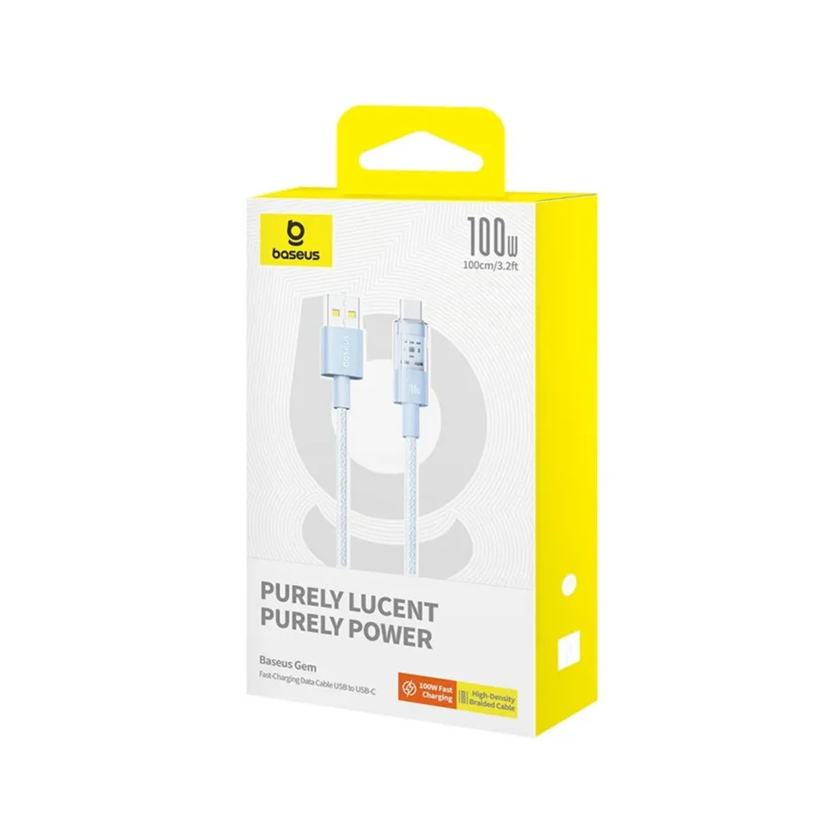 Baseus Gem P10373002311-00 1 m 100 W sinine USB-A – USB-C kiirlaadimiskaabel nailonkattega - 5