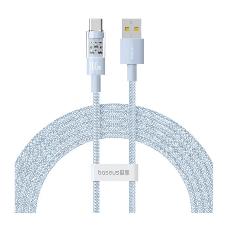 Baseus Gem P10373002311-01 2 m 100W sinine nailonist USB-A – USB-C kiirlaadimiskaabel
