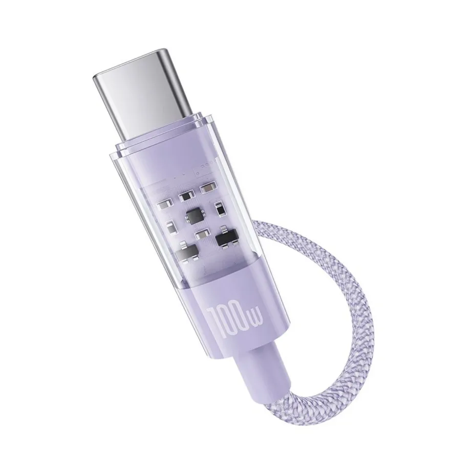 Baseus Gem P10373002511-00 1 m 100 W lilla USB-A – USB-C kiirlaadimiskaabel, nailon - 2