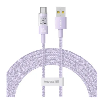 Baseus Gem P10373002511-01 2 m 100 W lilla nailonist USB-A – USB-C kiirlaadimiskaabel