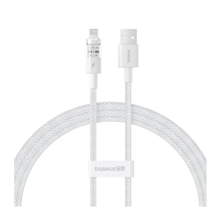 Baseus Gem P10373003211-00 1 m valge USB-A–Lightning 2,4A nailonist kiirlaadimiskaabel