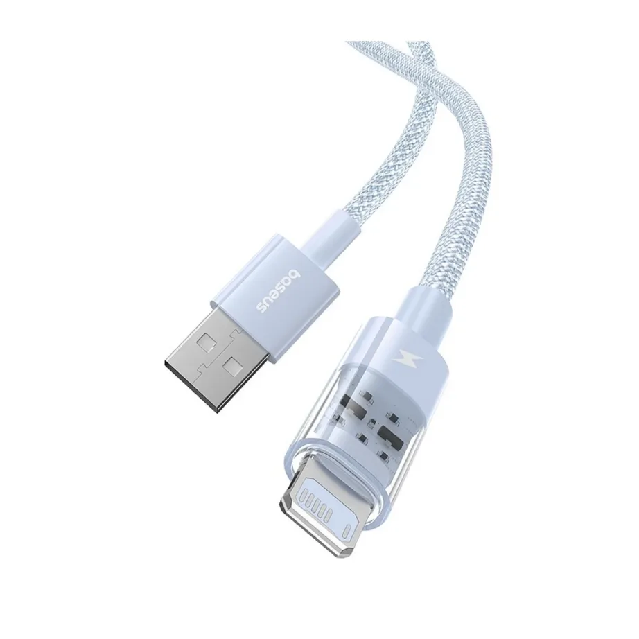 Baseus Gem P10373003311-01 2 m sinine USB-A – Lightning 2,4A nailonist kiirlaadimiskaabel Apple seadmetele – 2