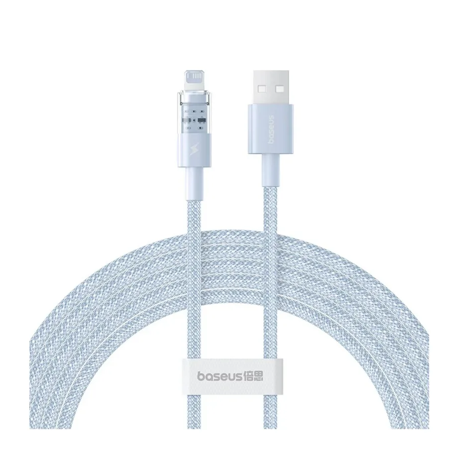 Baseus Gem P10373003311-01 2 m sinine USB-A – Lightning 2,4A nailonist kiirlaadimiskaabel Apple seadmetele