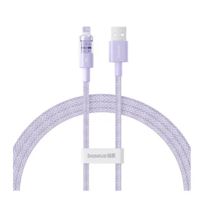 Baseus Gem P10373003511-00 1 m lilla nailonist USB-A – Lightning 2,4A kiirlaadimiskaabel Apple'i seadmetele