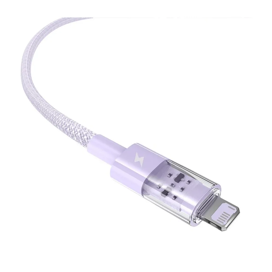 Baseus Gem P10373003511-01 2 m lilla USB-A – Lightning 2,4A kiirlaadimiskaabel nailonist Apple seadmetele – 3