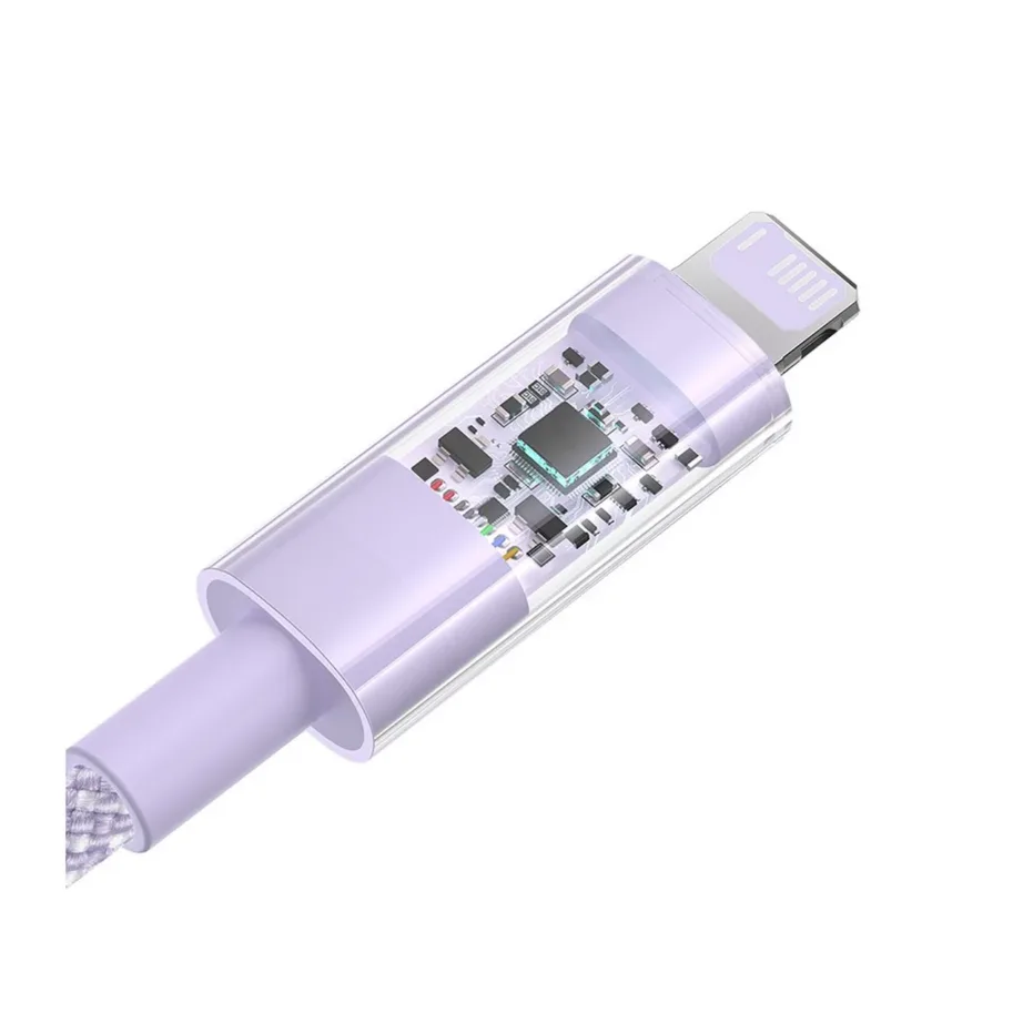 Baseus Gem P10373003511-01 2 m lilla USB-A – Lightning 2,4A kiirlaadimiskaabel nailonist Apple seadmetele – 4