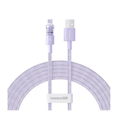 Baseus Gem P10373003511-01 2 m lilla USB-A – Lightning 2,4A kiirlaadimiskaabel nailonist Apple seadmetele