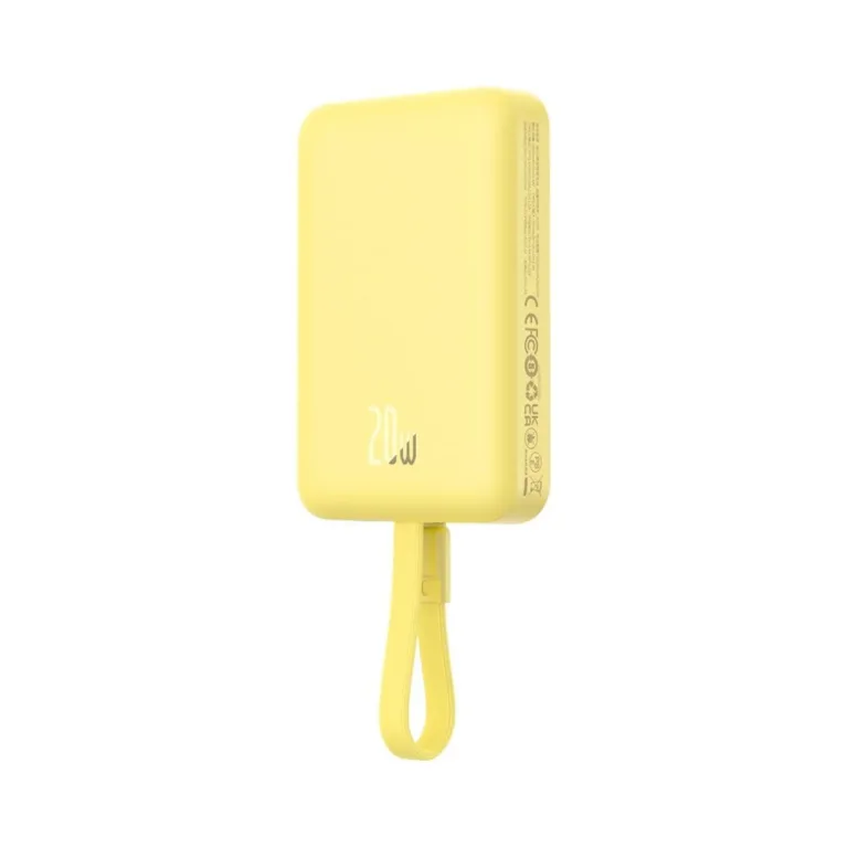 Baseus Magnetic Mini P10022109Y23-00 10000mAh 20W MagSafe kollane juhtmevaba akupank Lightning- ja USB-C laadimisega