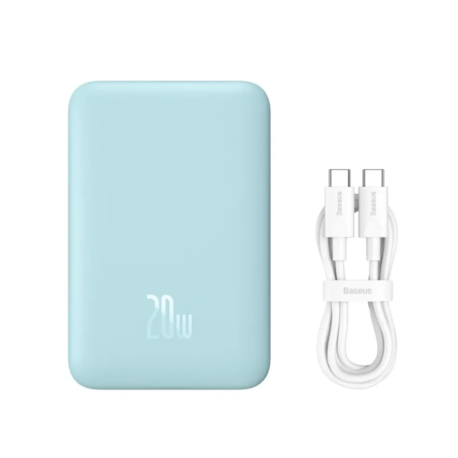 Baseus P10059001313-00 10000 mAh sinine MagSafe USB-C ja juhtmevaba akupank 20W – 11