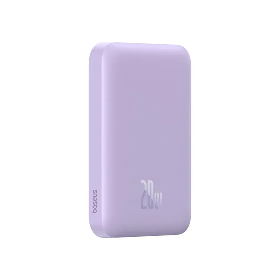 Baseus P10059002513-00 6000mAh 20W lilla MagSafe-iga ühilduv kaasaskantav akupank USB-C ja USB-A portidega – 6