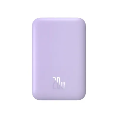 Baseus P10059002513-00 6000mAh 20W lilla MagSafe-iga ühilduv kaasaskantav akupank USB-C ja USB-A portidega