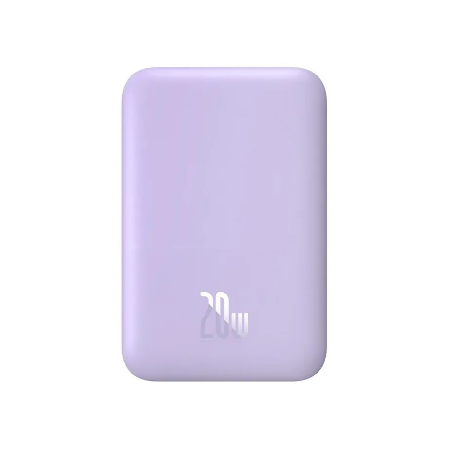 Baseus P10059002513-00 6000mAh 20W lilla MagSafe-iga ühilduv kaasaskantav akupank USB-C ja USB-A portidega