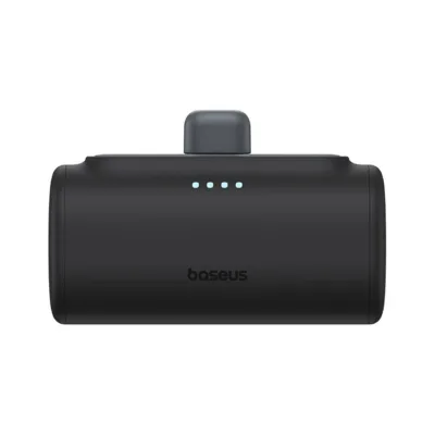 Baseus P10068307113-00 5000 mAh 20 W must kompaktne liitium-ioon akupank USB-C, USB-A ja Lightning ühendusega