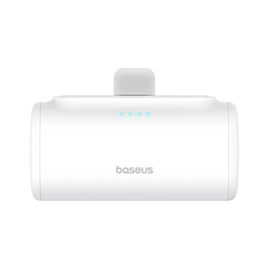 Baseus P10068307213-00 5000mAh 20W valge akupank USB-C, USB-A ja Lightningiga, kahe seadme kiireks laadimiseks