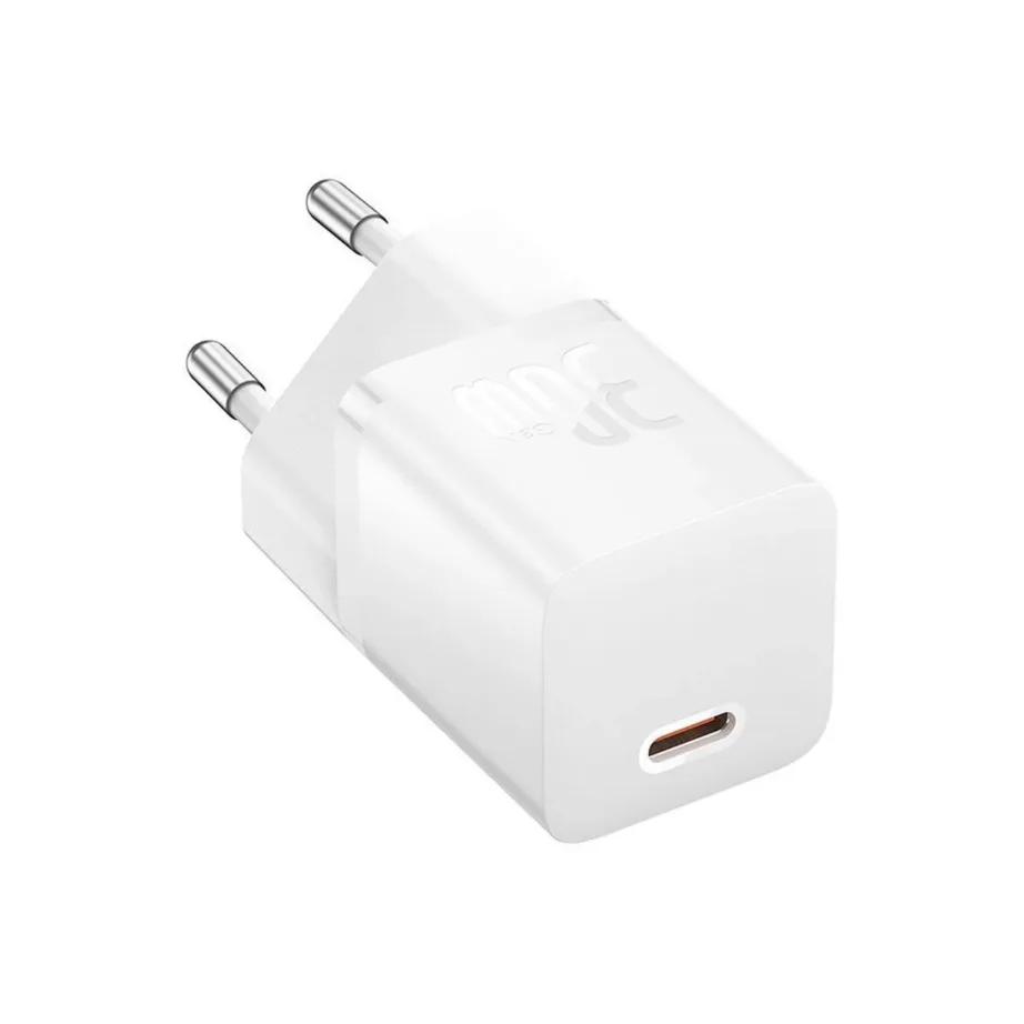 Baseus P10110902213-01 30W USB-C GaN5 valge seinalaadija, kiirlaadimisega, 1 m USB-C kaabel komplektis – 2