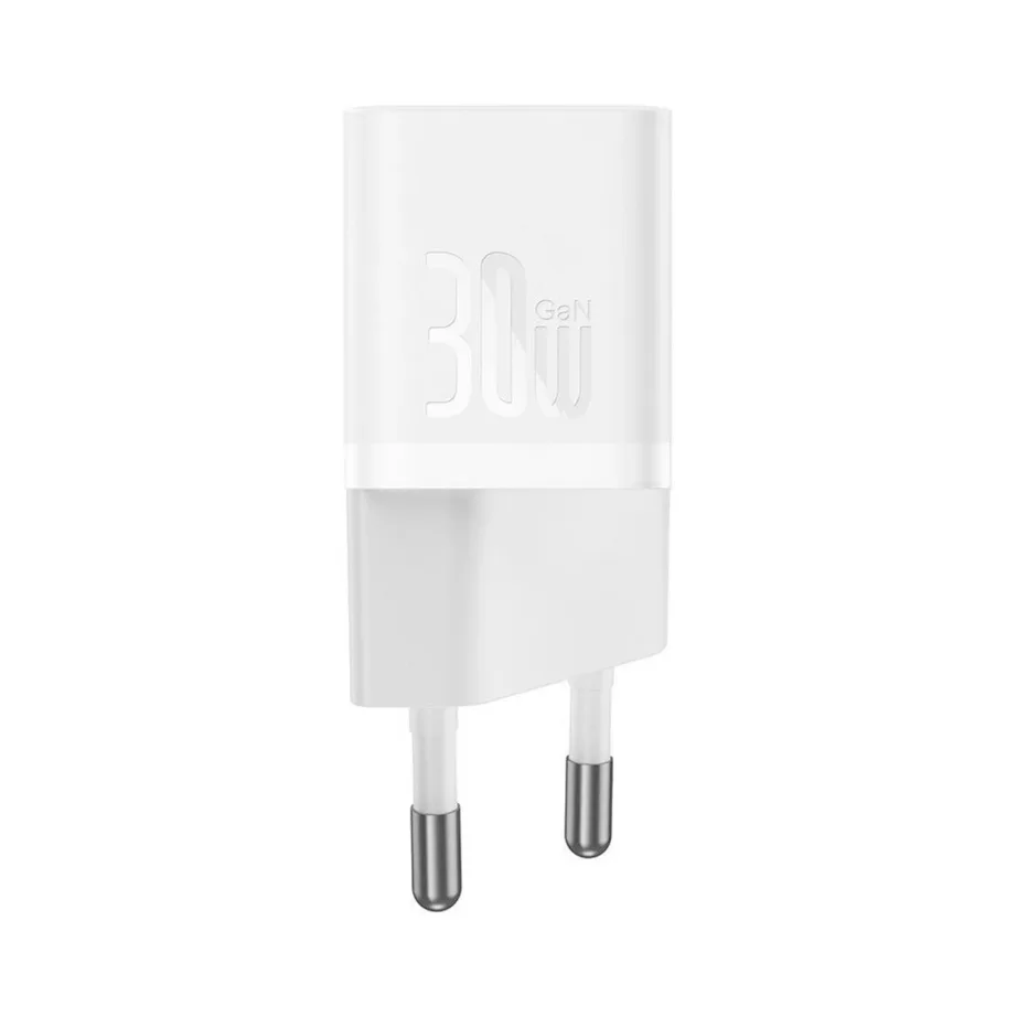 Baseus P10110902213-01 30W USB-C GaN5 valge seinalaadija, kiirlaadimisega, 1 m USB-C kaabel komplektis – 4