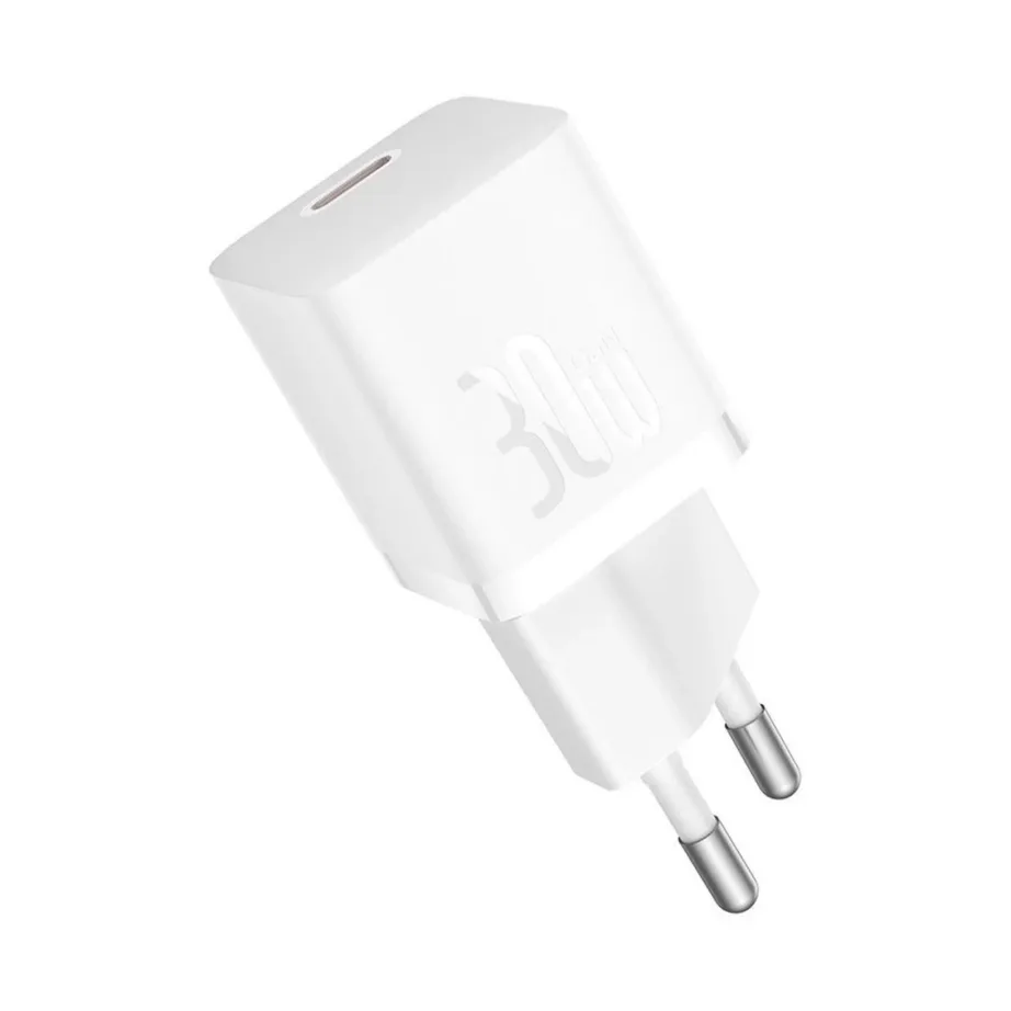 Baseus P10110902213-01 30W USB-C GaN5 valge seinalaadija, kiirlaadimisega, 1 m USB-C kaabel komplektis – 5
