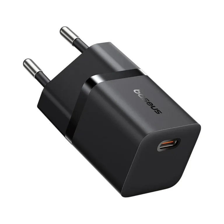Baseus P10110909113-00 25W USB-C GaN kiirlaadija, must, koos USB-C kaabliga