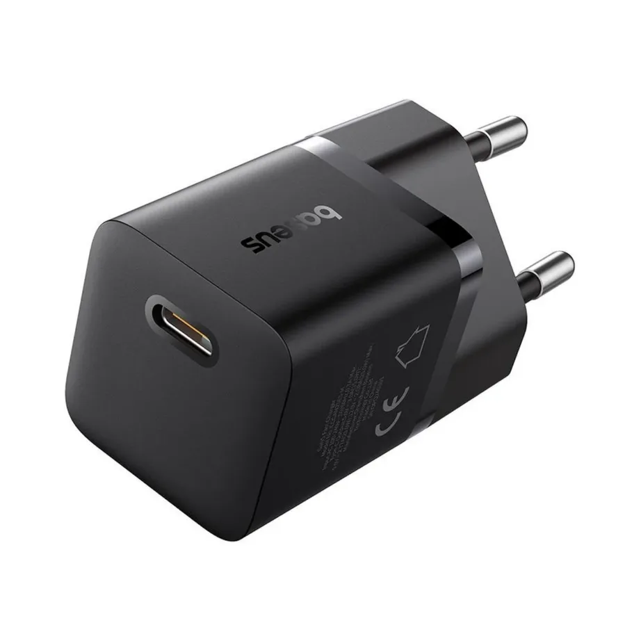 Baseus P10110909113-01 USB-C GaN5 25W must kiirlaadija 1 pordiga + USB-C kaabel
